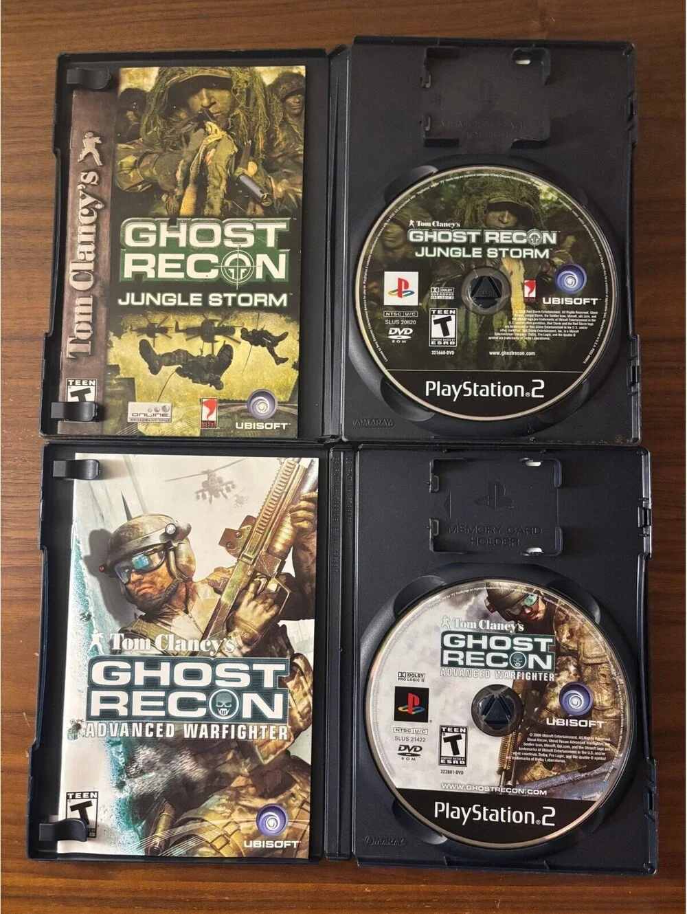 Ghost Recon 1, 2, Jungle Storm & Advanced Warfighter (Playstation 2) Bundle
